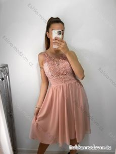 Šaty elegantné na ramienka dámske (S/M ONE SIZE) TALIANSKA MÓDA IMPSH23658C/DU