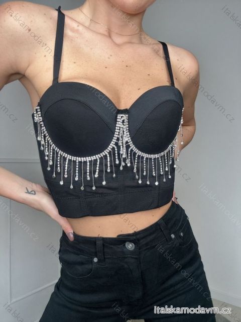 Top croptop na ramienka dámsky (S/M ONE SIZE) TALIANSKA MÓDA IMPBB23073r