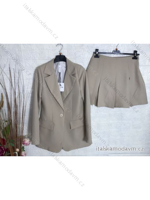 Súprava elegantnej sukne a sako dámska (S-XL) TALIANSKA MÓDA IMPGM237994-03 béžová S