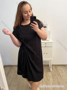 Šaty oversize bavlnené krátky rukáv dámske nadrozmer (2XL/3XL ONE SIZE) TALIANSKA MÓDA IMD23115/DU