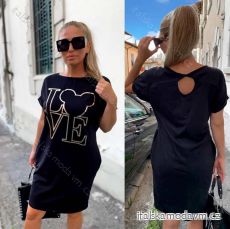 Šaty oversize letné krátky rukáv dámske (L/XL ONE SIZE) TALIANSKÁ MÓDA IMD20435/DU