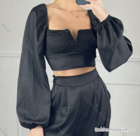 Top croptop dlhý rukáv dámsky (S/M ONE SIZE) TALIANSKA MÓDA IMPBB23B10882