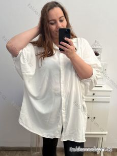 Košeľa predĺžená oversize s opaskom dlhý rukáv dámske (M/L/XL/2XL/3XL/4XL/5XL ONE SIZE) TALIANSKA MÓDA IMM23M20799