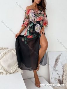 Šaty dlhé letné šifónové carmen dámske (S/M/L ONE SIZE) TALIANSKA MÓDA IMD23243