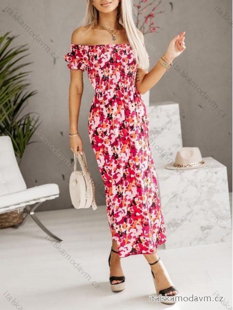 Šaty dlhé letné carmen dámske (S/M/L ONE SIZE) TALIANSKA MÓDA IMD23286