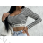 Crop top dlhý rukáv dámsky prúžok (S/M ONE SIZE) TALIANSKA MÓDA IMPCF2327358