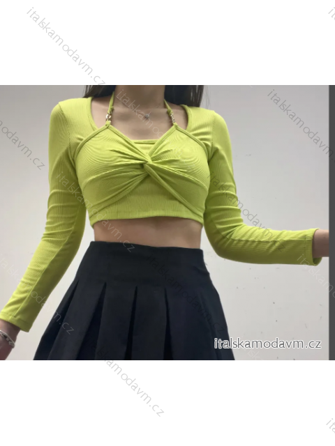 Crop top dlhý rukáv dámsky (S/M ONE SIZE) TALIANSKA MÓDA IMPCF2326695