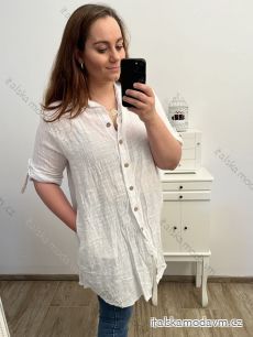 Košeľa predĺžená 3/4 dlhý rukáv dámska nadrozmer (XL/2XL/3XL ONE SIZE) TALIANSKA MóDA IM423072