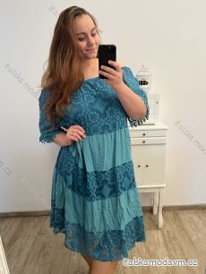 Šaty letné krajkové krátky rukáv dámske (3XL/4XL/5XL ONE SIZE) TALIANSKA MÓDA IM423TRENTO