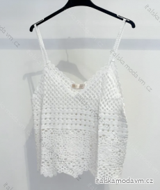 Top croptop čipkový na ramienka dámsky (S/M ONE SIZE) TALIANSKA MÓDA IMPMD237214