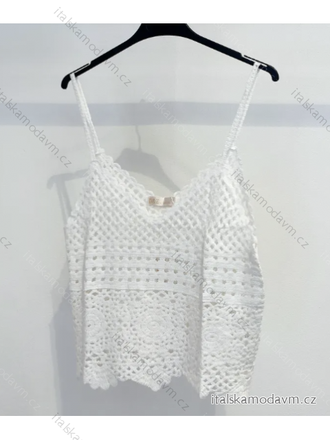 Top croptop čipkový na ramienka dámsky (S/M ONE SIZE) TALIANSKA MÓDA IMPMD237214