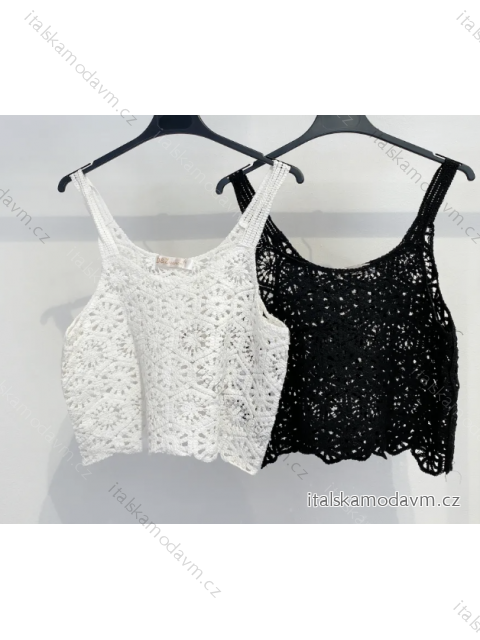 Top croptop čipkový na ramienka dámsky (S/M ONE SIZE) TALIANSKA MÓDA IMPMD237302D