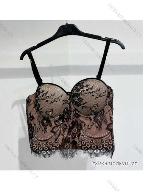 Top croptop krajkový na ramienka dámsky (S/M ONE SIZE) TALIANSKA MÓDA IMPMD23024/813