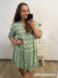 Šaty krátky rukáv dámske nadrozmer (XL/2XL ONE SIZE) TALIANSKA MÓDA IM423LUCA