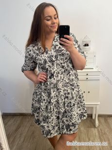 Šaty krátky rukáv dámske nadrozmer (XL/2XL/3XL ONE SIZE) TALIANSKA MÓDA IM423ELA