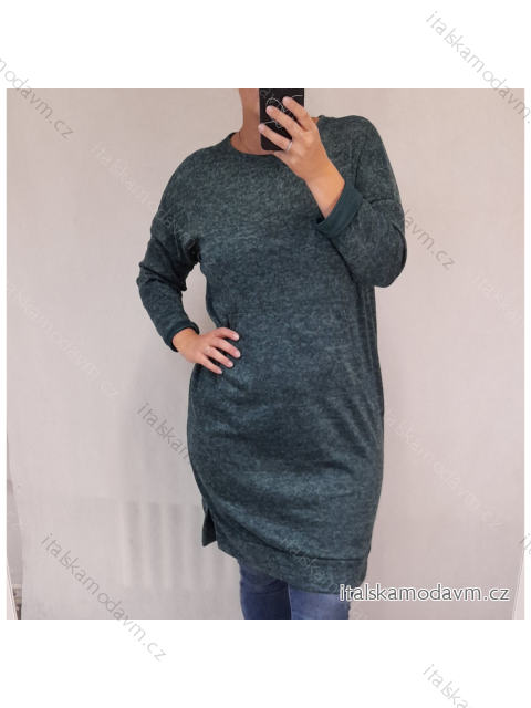 Šaty teplé dlhý rukáv dámska (XL / 3XL ONE SIZE) TALIANSKÁ MÓDA IM4211523/DR XL / 3XL zelená