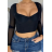 Top croptop dlhý rukáv dámsky (S/M ONE SIZE) TALIANSKA MÓDA IMPMD2314893