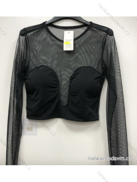 Crop top dlhý rukáv dámsky (S/M ONE SIZE) TALIANSKA MÓDA IMPCF239355MICRO