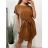 Šaty letné elegantný krátky rukáv dámske (S/M ONE SIZE) TALIANSKA MÓDA IMM23M9089/DU