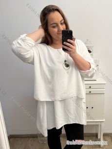 Tunika krátky rukáv s príveskom dámska nadrozmer (3XL/4XL/5XL ONE SIZE) TALIANSKA MóDA IM423PISA