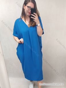 Šaty maxi dlouhé oversize krátký rukáv dámské nadrozměr (4XL/5XL ONE SIZE) ITALSKÁ MÓDA IMD23422