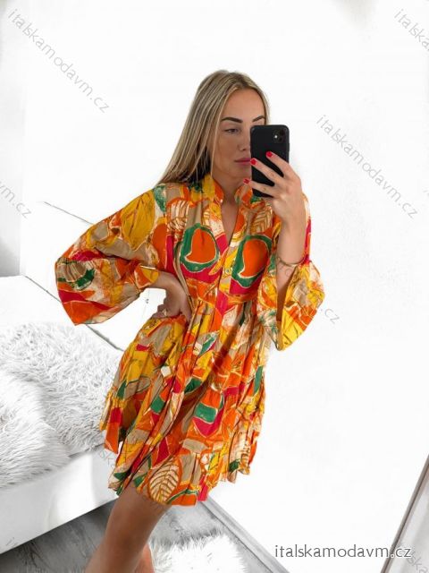 Šaty košeľové letné oversize dlhý rukáv dámske nadrozmer (S/M/L/XL/2XL ONE SIZE) TALIANSKA MóDA IM8239802