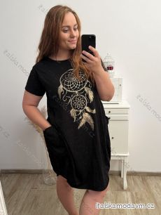 Šaty voľnočasové krátky rukáv dámske nadrozmer (2XL/3XL/4XL ONE SIZE) TALIANSKA MóDA IM423WANDA/DUR