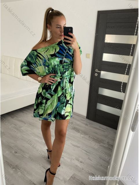 Šaty motýlikové icecool krátky rukáv dámske (S/M ONE SIZE) TALIANSKA MÓDA IMM22233 S/M zelená