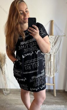 Šaty voľnočasové krátky rukáv dámske nadrozmer (3XL/4XL ONE SIZE) TALIANSKA MóDA IM423383