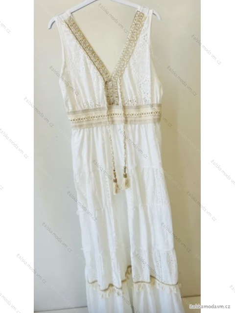 Šaty dlhé letné boho krajkové bez rukávov dámske (S/M ONE SIZE) TALIANSKA MÓDA IMPEM236165