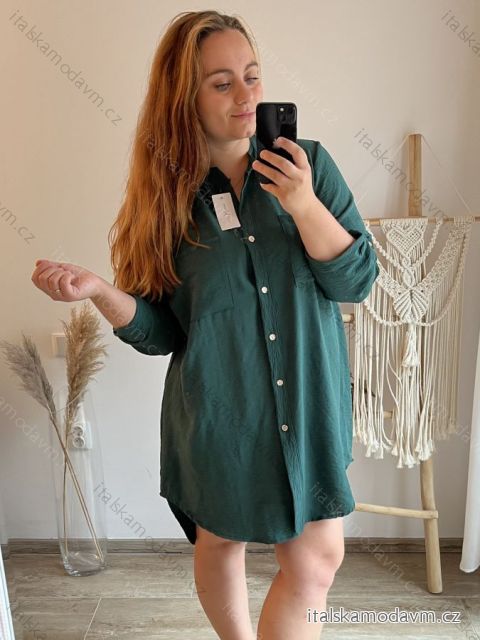 Košeľa oversize predĺžená dlhý rukáv dámska (2XL/3XL/4XL ONE SIZE) TALIANSKA MODA IMD23488