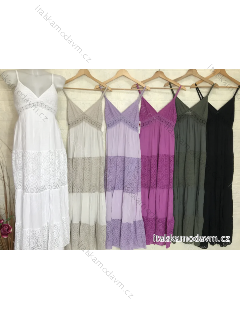 Šaty letné boho krajkové na ramienka dámske (S/M ONE SIZE) TALIANSKA MÓDA IMPGM2323709