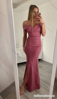 Šaty elegantní společenské carmen dlouhé dámské (XS/S/M/L ONE SIZE) ITALSKÁ MÓDA IM322063