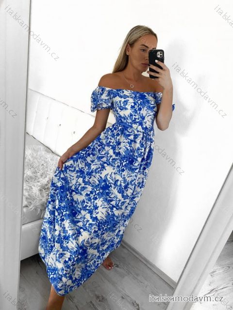 Šaty dlhé letný carmen dámske SANTORINI (S/M ONE SIZE) TALIANSKA MÓDA IMPBB2323598