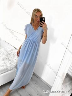 Šaty dlhé elegantné šifónové bez rukávov dámske (S/M ONE SIZE) TALIANSKA MÓDA IM423263