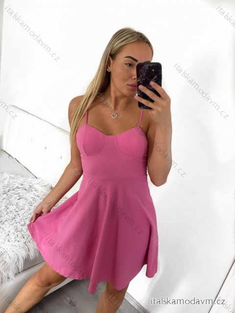 Šaty elegantné na ramienka dámske (S/M ONE SIZE) TALIANSKA MÓDA IMPSH2352527