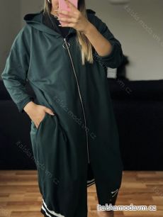 Mikina na zips s kapucňou dlhý rukáv dámska nadrozmer (2XL/3XLONE SIZE) TALIANSKA MÓDA IMD23699