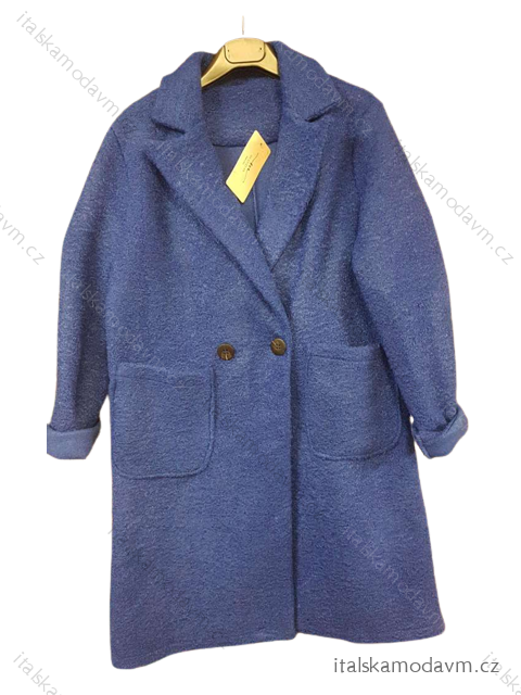 Kabát/kožíšek teplý dlouhý rukáv na knoflíčky dámský (M/L) ITALSKÁ MÓDA IMP22ELLA kráľovská modrá M / L