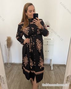 Šaty košeľové dlhý rukáv dámske nadrozměr(2XL/3XLONE SIZE) TALIANSKA MÓDA IMWEC23MUZA/DU