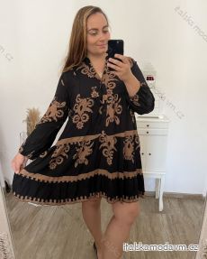 Šaty košeľové dlhý rukáv dámske nadrozměr(2XL/3XL/4XLONE SIZE) TALIANSKA MÓDA IMWEC23MICHEL/DU