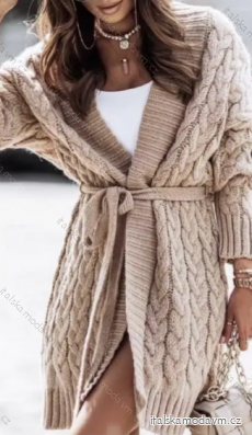 Cardigan teplý pletený dlhý rukáv dámsky (S/M ONE SIZE) TALIANSKA MÓDA IMPBB23J1396