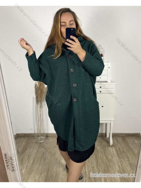 Kabát s kapucí teplý dámsky nadrozměr (4XL/5XL ONE SIZE) Talianska móda IM823BELLA