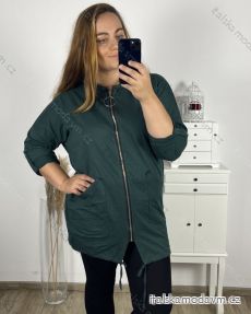 Mikina na zips s kapucňou dlhý rukáv dámska nadrozmer (3XL/4XL ONE SIZE) TALIANSKA MóDA IM423048