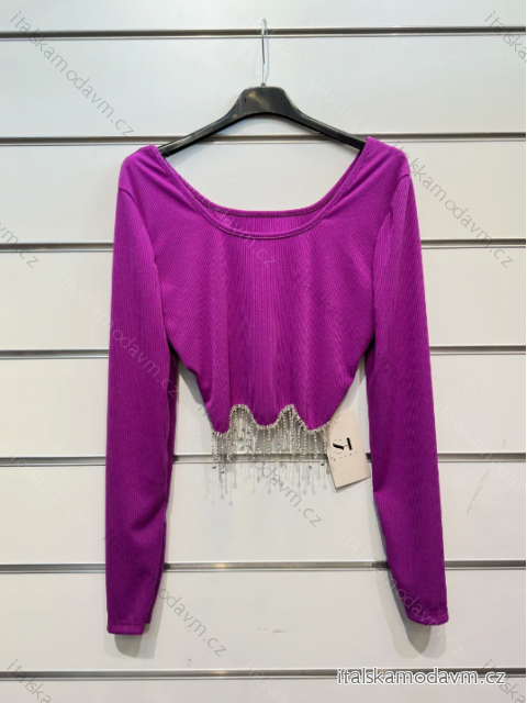 Croptop dlhý rukáv dámsky (S/M ONE SIZE) TALIANSKA MÓDA IMPSH235434