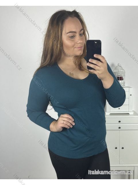 Sveter oversize dlhý rukáv dámsky nadrozměr (XL/2XL ONE SIZE) TALIANSKÁ MÓDA IM723KRISTY