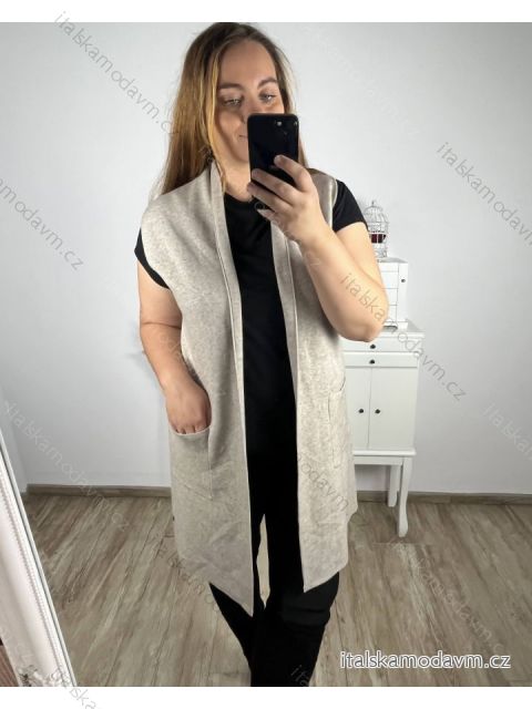 Vesta dámska (XL / 2XL/3XL ONE SIZE) TALIANSKÁ MÓDA IMS23MILANO/DUR XL/2XL šedá