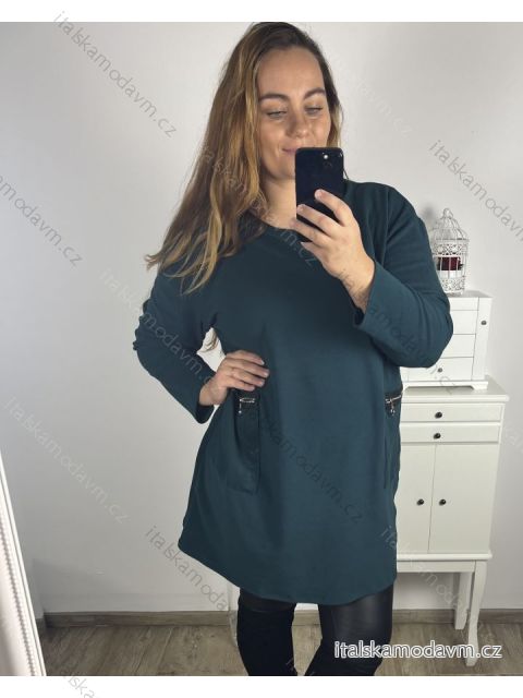 Šaty dlhý rukáv dámske nadrozmer (3XL/4XL ONE SIZE) TALIANSKA MÓDA IM423BASENTO