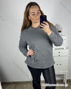 Mikina oversize teplá s kapucňou dlhý rukáv dámska nadrozmer (3XL/4XL ONE SIZE) TALIANSKA MÓDA IM423FESHION