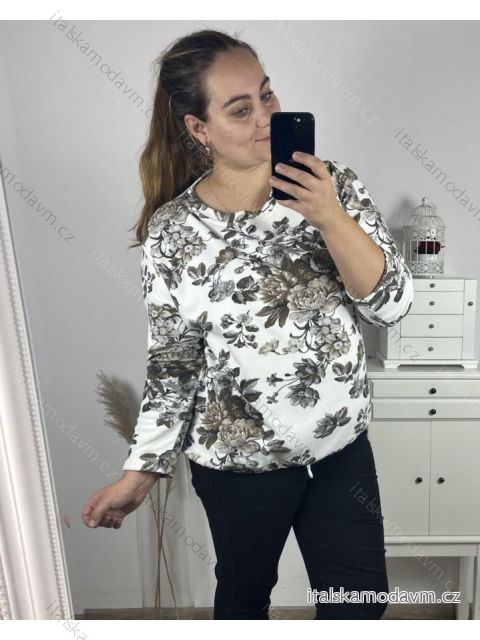 Tunika dlhý rukáv dámska nadrozmer (3XL/4XL ONE SIZE) TALIANSKA MóDA IM423AIDA/DU 3XL/4XL šedá