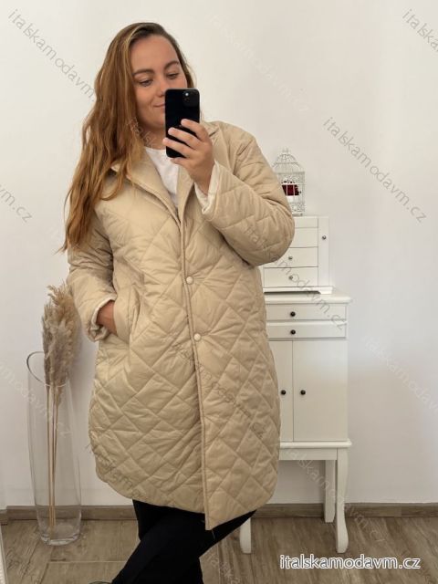 Bunda kabát prešívaný oversize dlhý rukáv dámska nadrozmer (2XL/3XL ONE SIZE) TALIANSKA MÓDA IMWCT233519